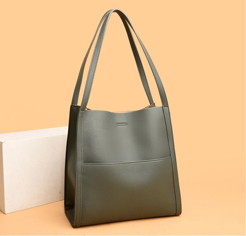 🥳👜Bolso sencillo y monocolor de piel auténtica - Compre 2 envío gratis