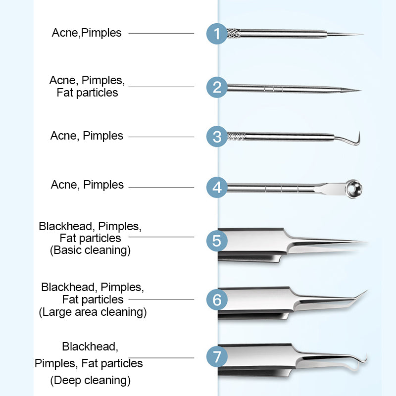 Kit de herramientas de acero inoxidable para eliminar puntos negros