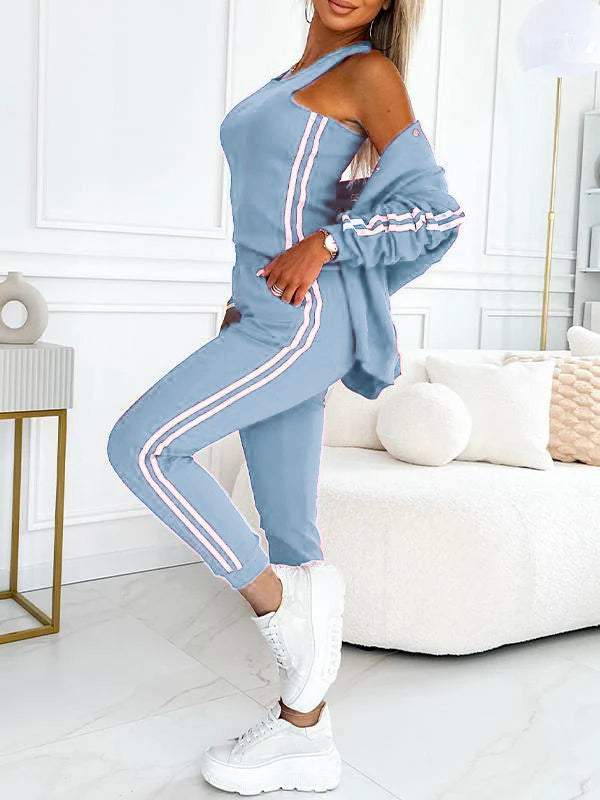 ✨Nuevos productos en oferta ✨Conjunto de tres piezas de chaqueta y pantalón de béisbol para mujer