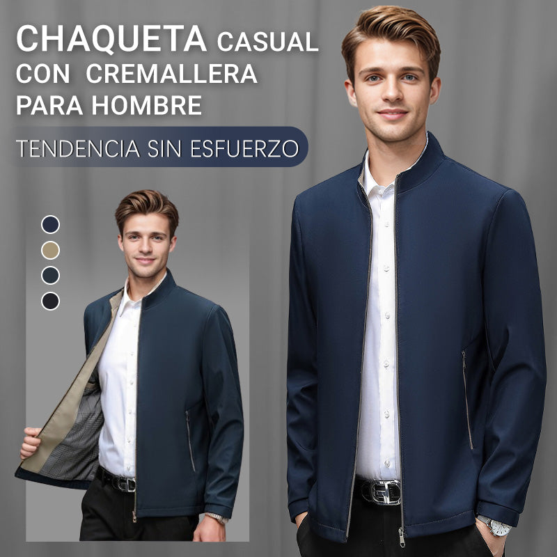 ✨Nueva llegada✨Chaqueta casual con cuello alto y cremallera para hombre