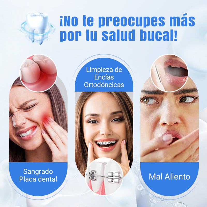 🦷Hilo dental de pulso eléctrico, ¡el potente flujo de agua penetra en los espacios entre los dientes, MAX potencia de limpieza!🦷