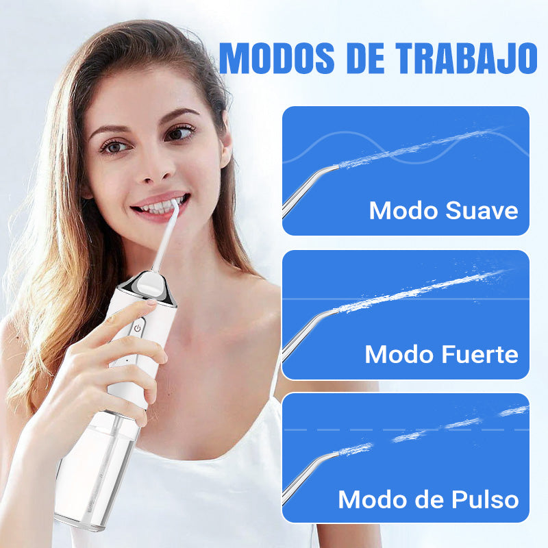 🦷Hilo dental de pulso eléctrico, ¡el potente flujo de agua penetra en los espacios entre los dientes, MAX potencia de limpieza!🦷