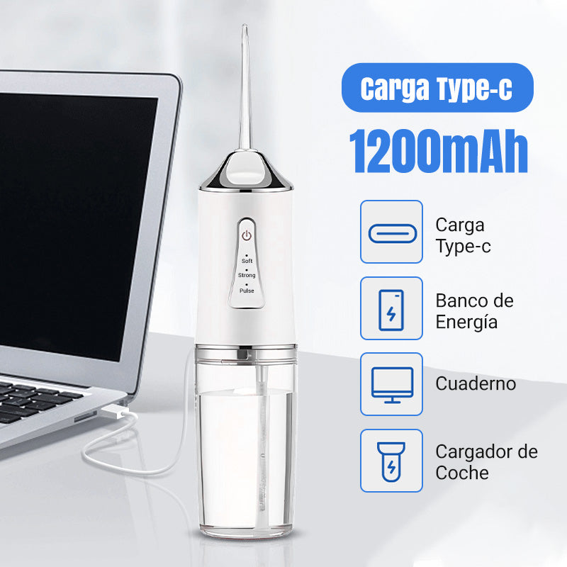 🦷Hilo dental de pulso eléctrico, ¡el potente flujo de agua penetra en los espacios entre los dientes, MAX potencia de limpieza!🦷