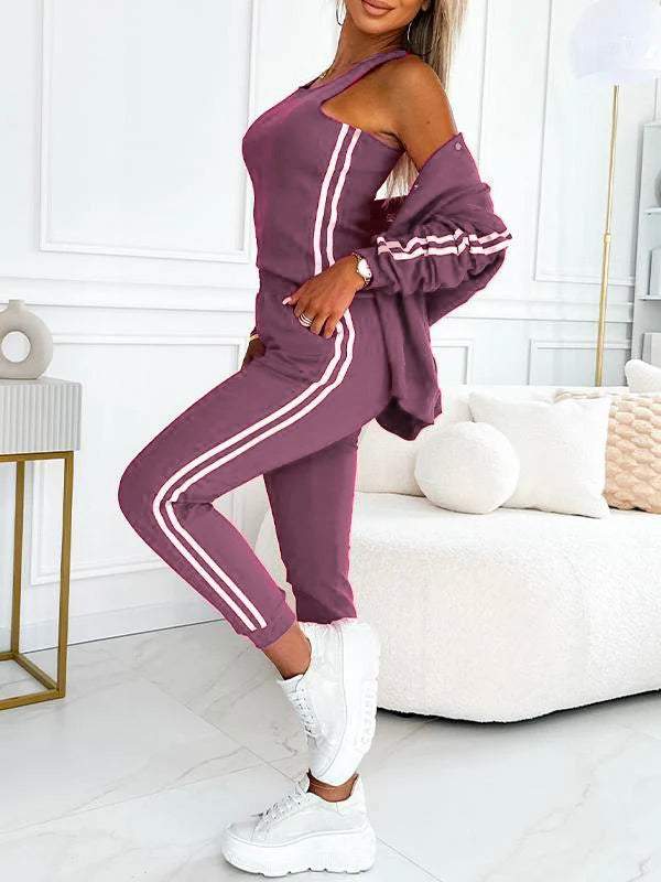 ✨Nuevos productos en oferta ✨Conjunto de tres piezas de chaqueta y pantalón de béisbol para mujer