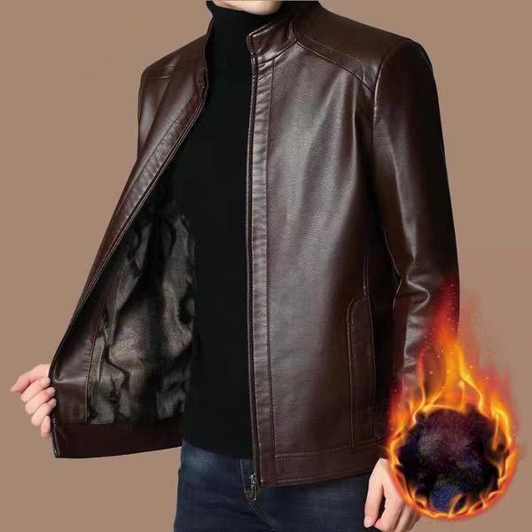 Chaqueta de piel con forro de felpa para hombre - ¡Regalo para él!