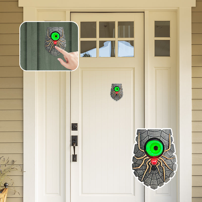 Spider-Eye Rotating Doorbell with Creepy Glowing Effect