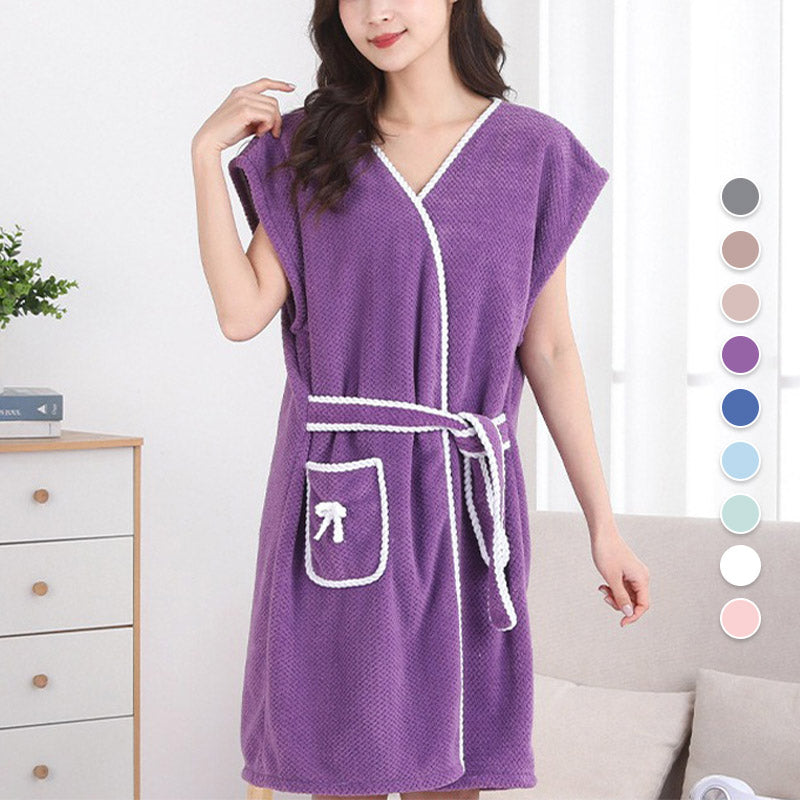 Ultra-Absorbent Wrap-Around Bathrobe for Home Use